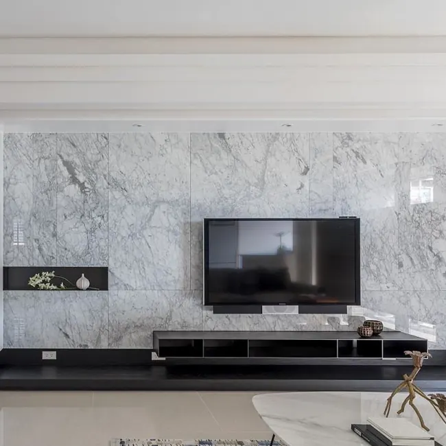 Sala com revestimento em mármore – Marmoraria Três Reis – foto 5